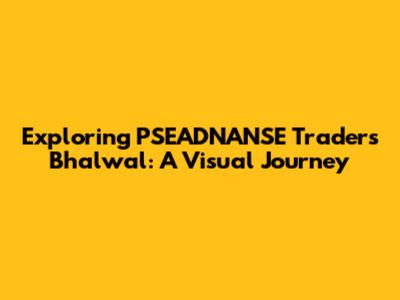 Exploring PSEADNANSE Traders Bhalwal: A Visual Journey