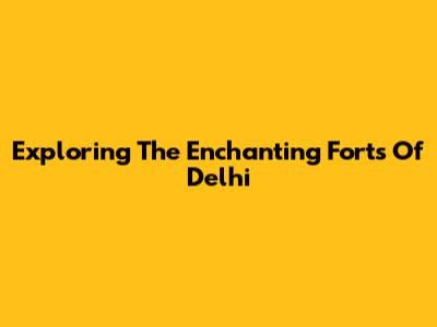 Exploring The Enchanting Forts Of Delhi
