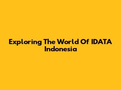 Exploring The World Of IDATA Indonesia
