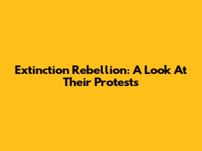 Extinction Rebellion: A Look At Their Protests