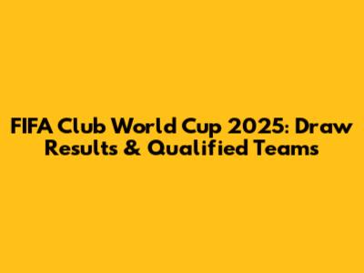 FIFA Club World Cup 2025: Draw Results & Qualified Teams