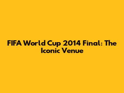 FIFA World Cup 2014 Final: The Iconic Venue