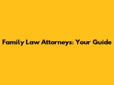 Family Law Attorneys: Your Guide