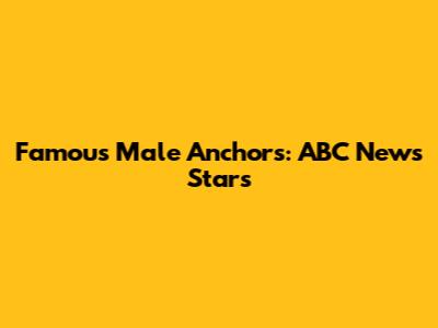 Famous Male Anchors: ABC News Stars