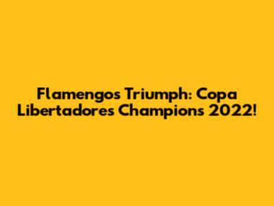 Flamengo's Triumph: Copa Libertadores Champions 2022!