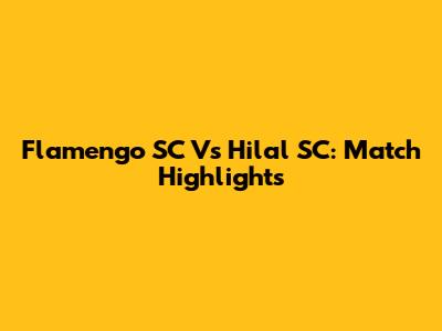 Flamengo SC Vs Hilal SC: Match Highlights