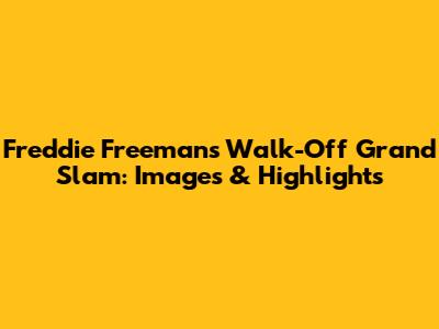 Freddie Freeman's Walk-Off Grand Slam: Images & Highlights