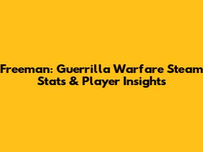 Freeman: Guerrilla Warfare Steam Stats & Player Insights