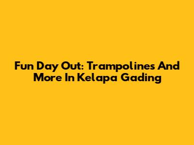 Fun Day Out: Trampolines And More In Kelapa Gading