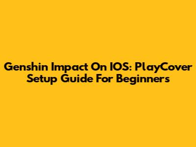 Genshin Impact On IOS: PlayCover Setup Guide For Beginners