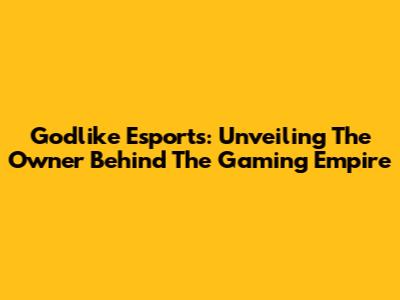Godlike Esports: Unveiling The Owner Behind The Gaming Empire