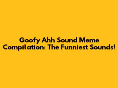 Goofy Ahh Sound Meme Compilation: The Funniest Sounds!
