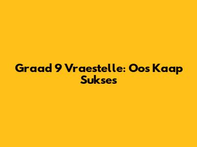 Graad 9 Vraestelle: Oos Kaap Sukses