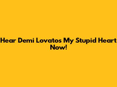 Hear Demi Lovato's 'My Stupid Heart' Now!