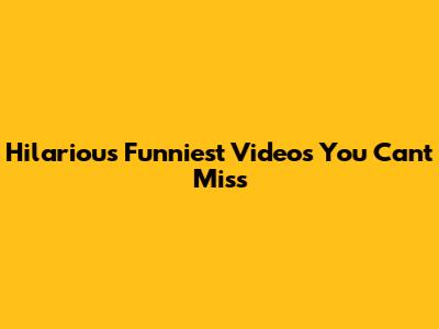 Hilarious Funniest Videos You Can't Miss