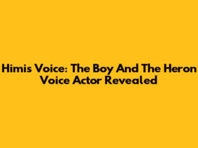 Himi's Voice: The Boy And The Heron Voice Actor Revealed