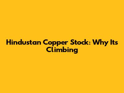 Hindustan Copper Stock: Why It's Climbing