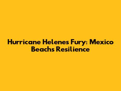 Hurricane Helene's Fury: Mexico Beach's Resilience