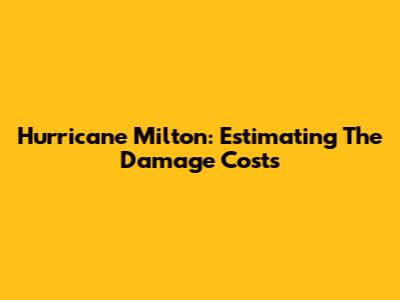 Hurricane Milton: Estimating The Damage Costs