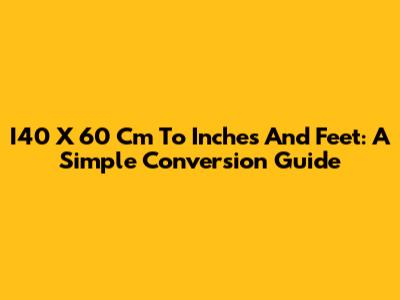 I40 X 60 Cm To Inches And Feet: A Simple Conversion Guide