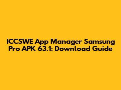 ICCSWE App Manager Samsung Pro APK 63.1: Download Guide