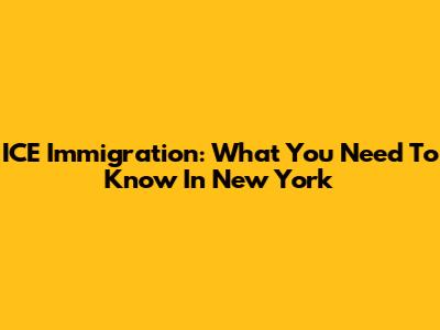 ICE Immigration: What You Need To Know In New York