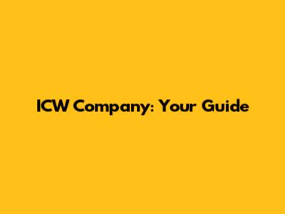 ICW Company: Your Guide