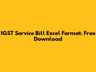 IGST Service Bill Excel Format: Free Download