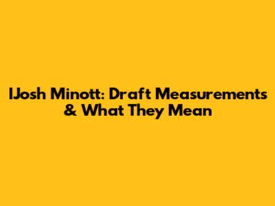 IJosh Minott: Draft Measurements & What They Mean