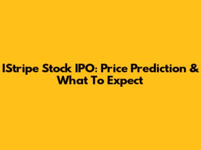 IStripe Stock IPO: Price Prediction & What To Expect