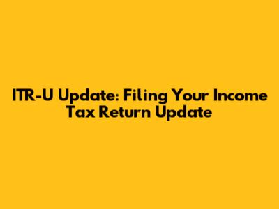 ITR-U Update: Filing Your Income Tax Return Update
