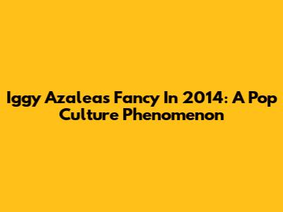 Iggy Azalea's 'Fancy' In 2014: A Pop Culture Phenomenon