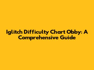 Iglitch Difficulty Chart Obby: A Comprehensive Guide