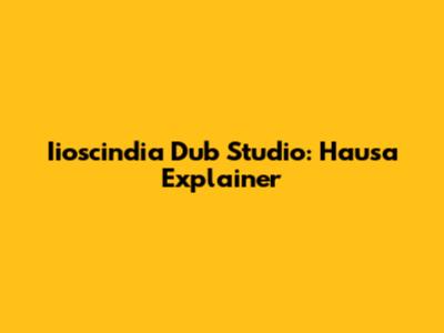 Iioscindia Dub Studio: Hausa Explainer