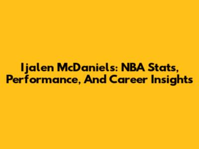 Ijalen McDaniels: NBA Stats, Performance, And Career Insights