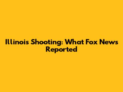 Illinois Shooting: What Fox News Reported
