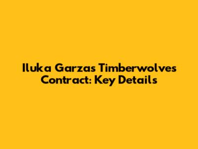 Iluka Garza's Timberwolves Contract: Key Details