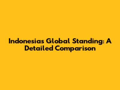 Indonesia's Global Standing: A Detailed Comparison