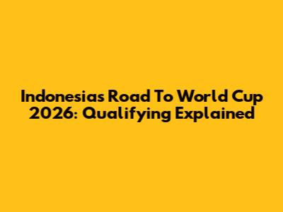 Indonesia's Road To World Cup 2026: Qualifying Explained