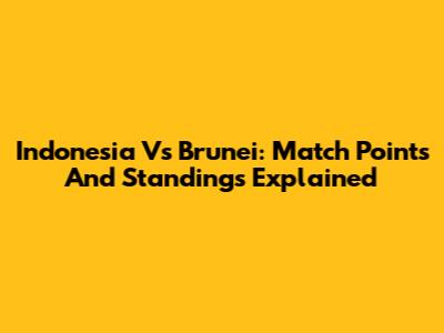 Indonesia Vs Brunei: Match Points And Standings Explained