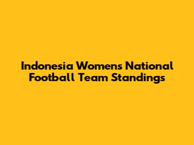 Indonesia Women's National Football Team Standings