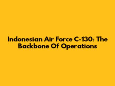 Indonesian Air Force C-130: The Backbone Of Operations