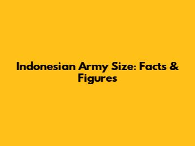 Indonesian Army Size: Facts & Figures