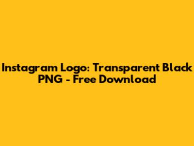 Instagram Logo: Transparent Black PNG - Free Download