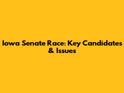 Iowa Senate Race: Key Candidates & Issues