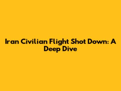 Iran Civilian Flight Shot Down: A Deep Dive