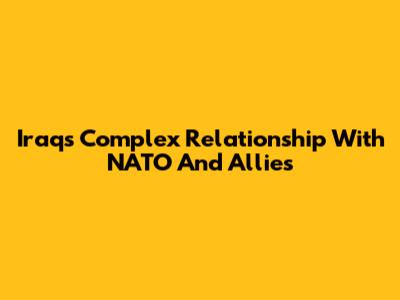 Iraq's Complex Relationship With NATO And Allies