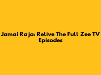 Jamai Raja: Relive The Full Zee TV Episodes