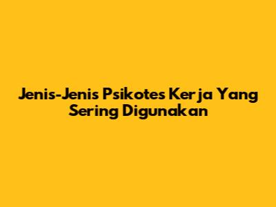 Jenis-Jenis Psikotes Kerja Yang Sering Digunakan
