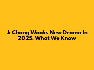 Ji Chang Wook's New Drama In 2025: What We Know